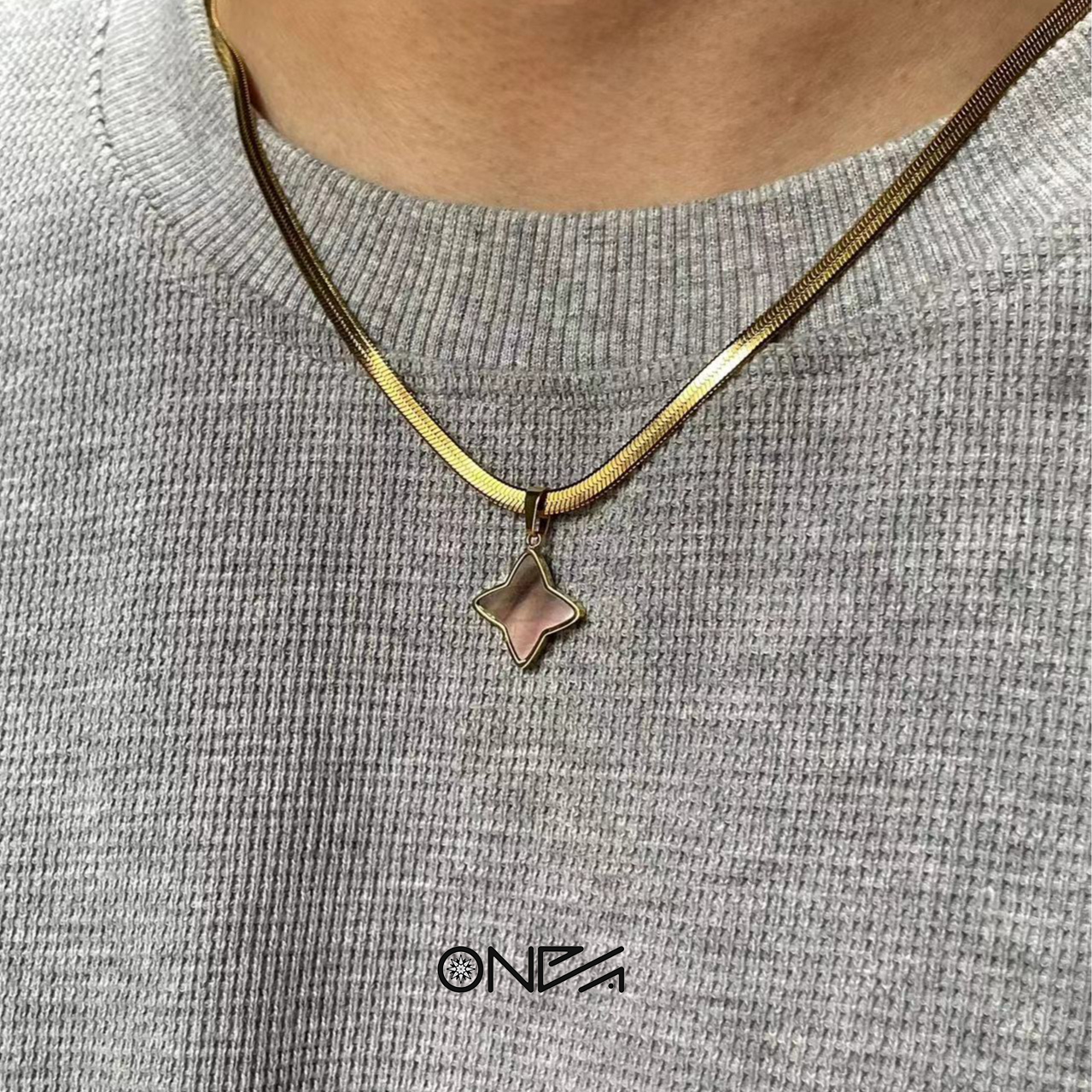 ONEPART原创菱形贝母男士项链