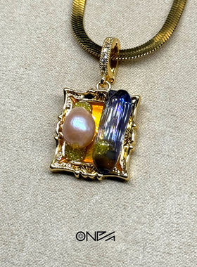 ONEPART项链男潮流潮汐落日小众锁骨链毛衣链轻奢高级感女