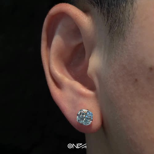 ONEPART钛合金F136星芒切加肥方糖耳钉男女同款内螺旋养耳洞耳饰