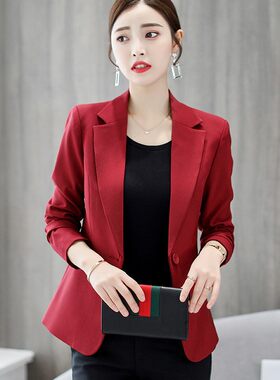 彩黛妃2025春夏新款时尚韩版大码显瘦西服纯色休闲女士百搭潮西装