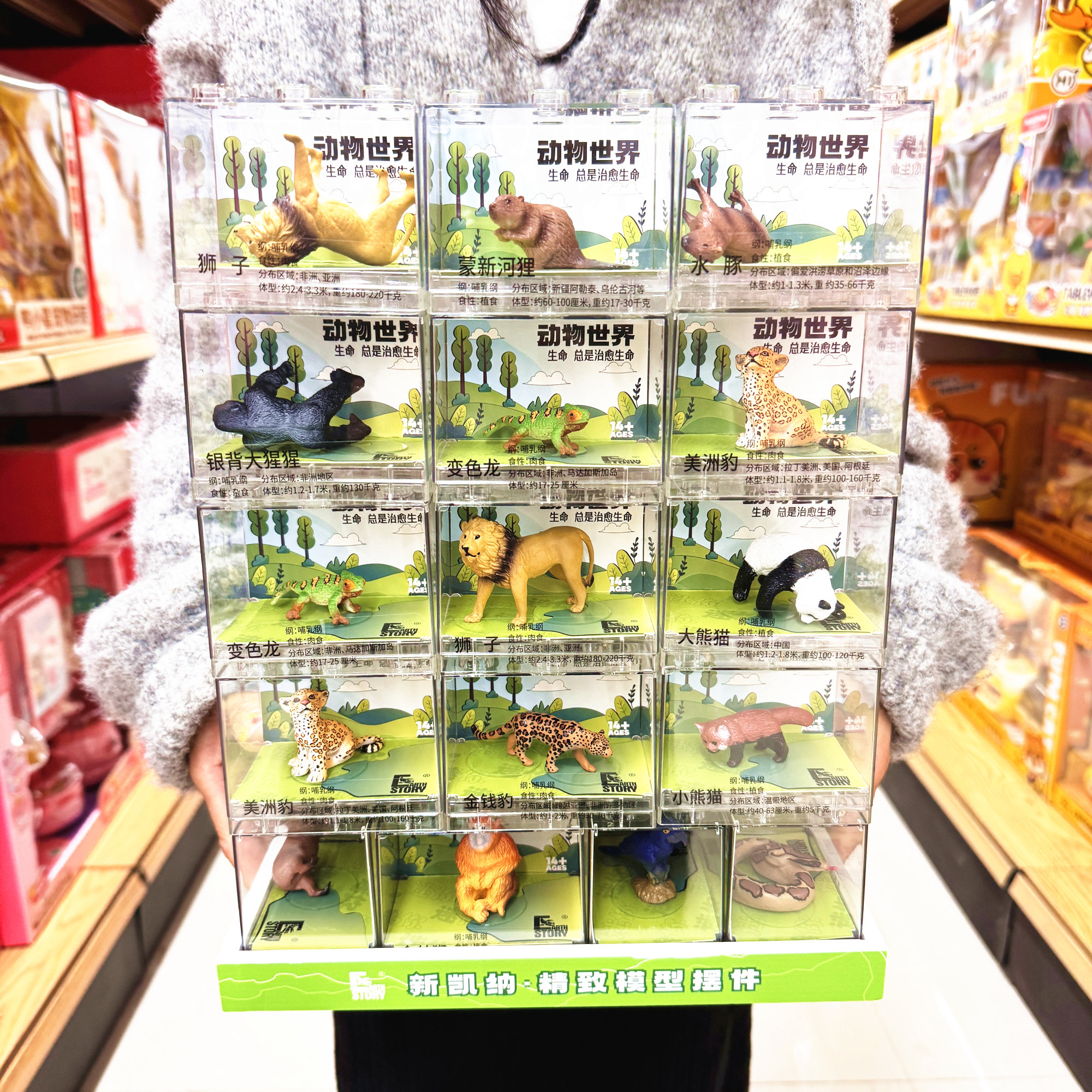 新凯纳仿真动物恐龙模型积木盒