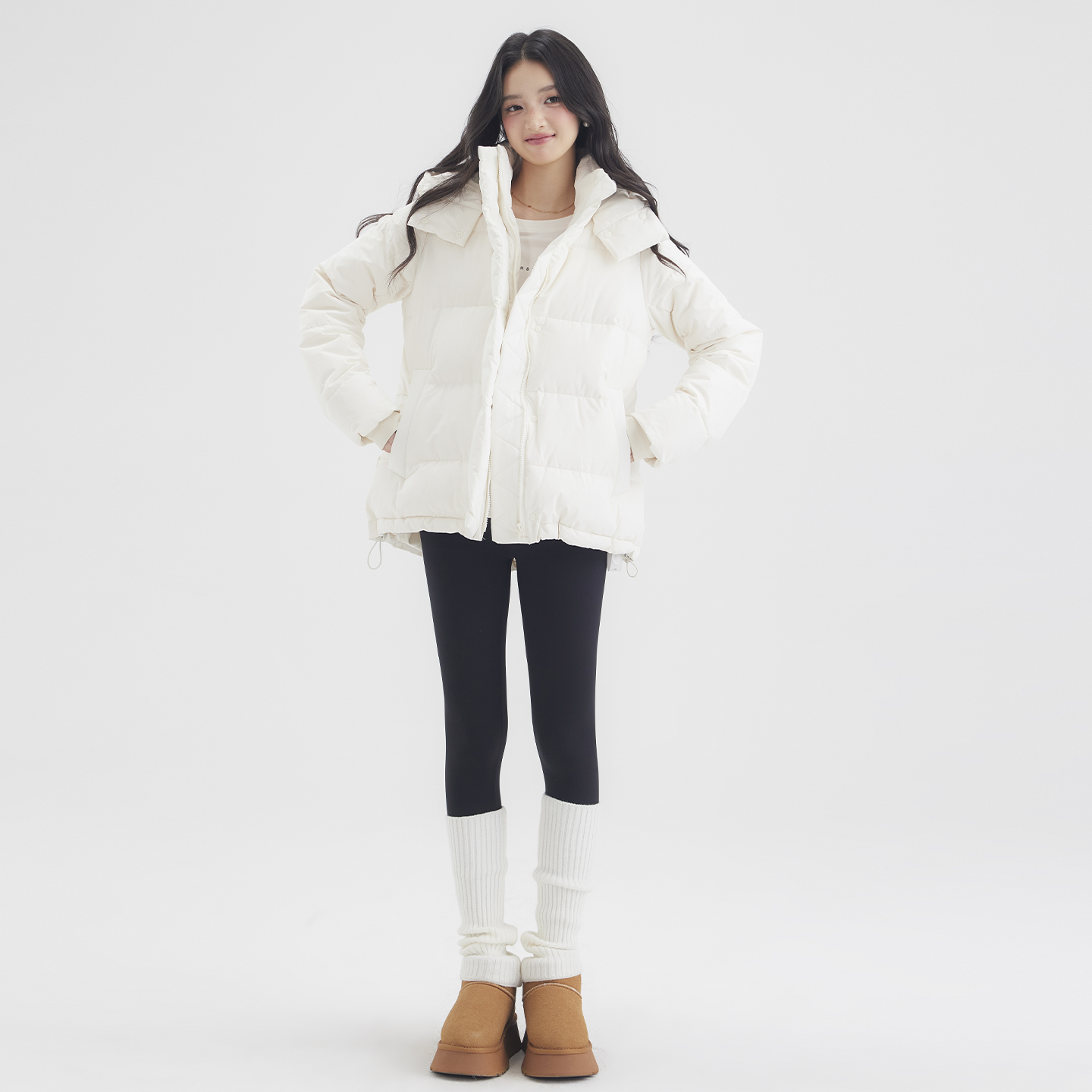 小鹿90绒白鹅绒羽绒服