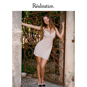RealisationPar 连衣裙春夏格纹小清新真丝短裙 The Hazel