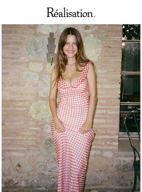 RealisationPar 连衣裙小清新格纹真丝长裙 The Heidi