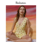 夏The RealisationPar 连衣裙淡黄碎花真丝茶歇裙法式 Isabelli