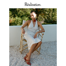 RealisationPar 白色V领露背复古吊带裙 The Sadie