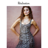 The RealisationPar 连衣裙豹纹吊带真丝长裙 Gabriella