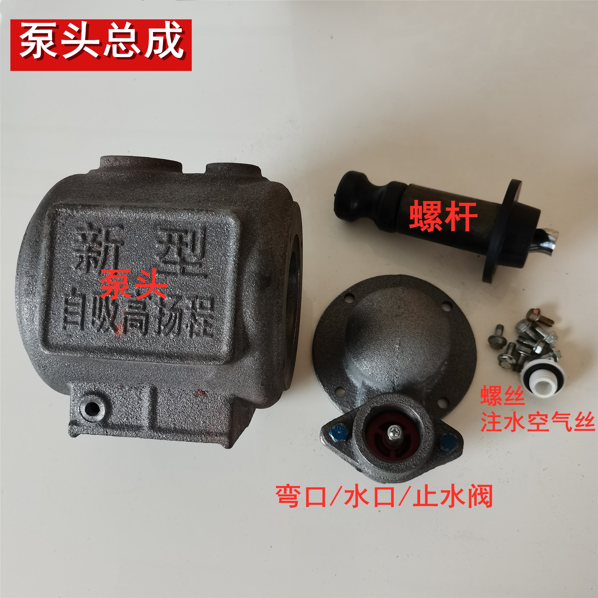 新一代单相螺杆自吸泵泵头水箱配件家用自吸泵铸铁壳高压扬程泵头