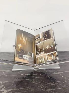 现代简约亚克力书架创意杂志架摆件样板房售楼处书房软装饰品