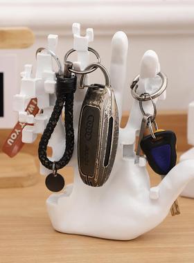 北欧创意白色马赛克手掌树脂摆件客厅卧室玄关酒店书房家居装饰品