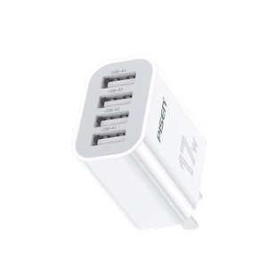 品胜usb插头多口充电器适用苹果iPhone华为vivo小米ipad快充5v1a手机14安卓通用数据线套装双口2.4A多孔插座