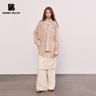 BobbyBecky【春日画卷】简约设计桑蚕丝高品质微透感光泽飘逸衬衫