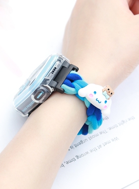 适用小天才电话手表表带弹力编织Z6/Z10卡通公仔Z7/Q3/D5手绳Z8多巴胺儿童Z9腕带尼龙Z5/Z1/Y05/Q2A配件