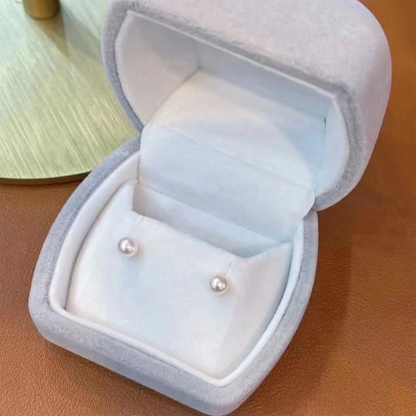 AKOYA海水珍珠素金耳钉百搭款