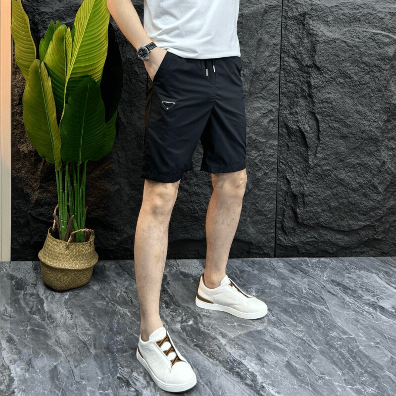 欧洲站潮牌简约休闲短裤男士夏季薄款速干时尚百搭直筒五分裤中裤