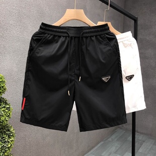 男士 男运动裤 夏季 休闲百搭直筒五分裤 薄款 高端潮牌简约三角标短裤