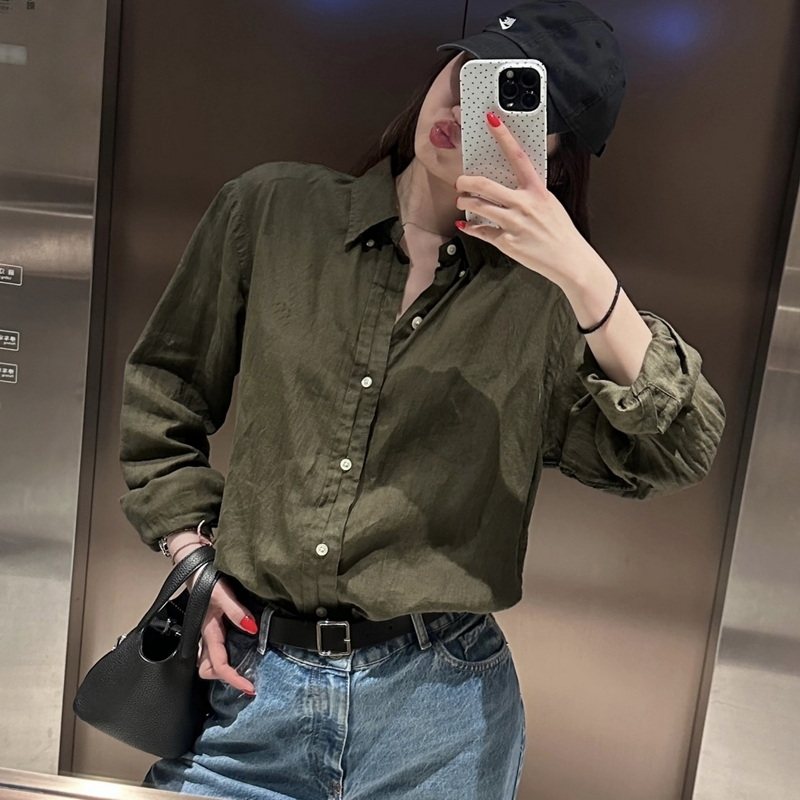 亚麻衬衫气质高级感男女同款内搭