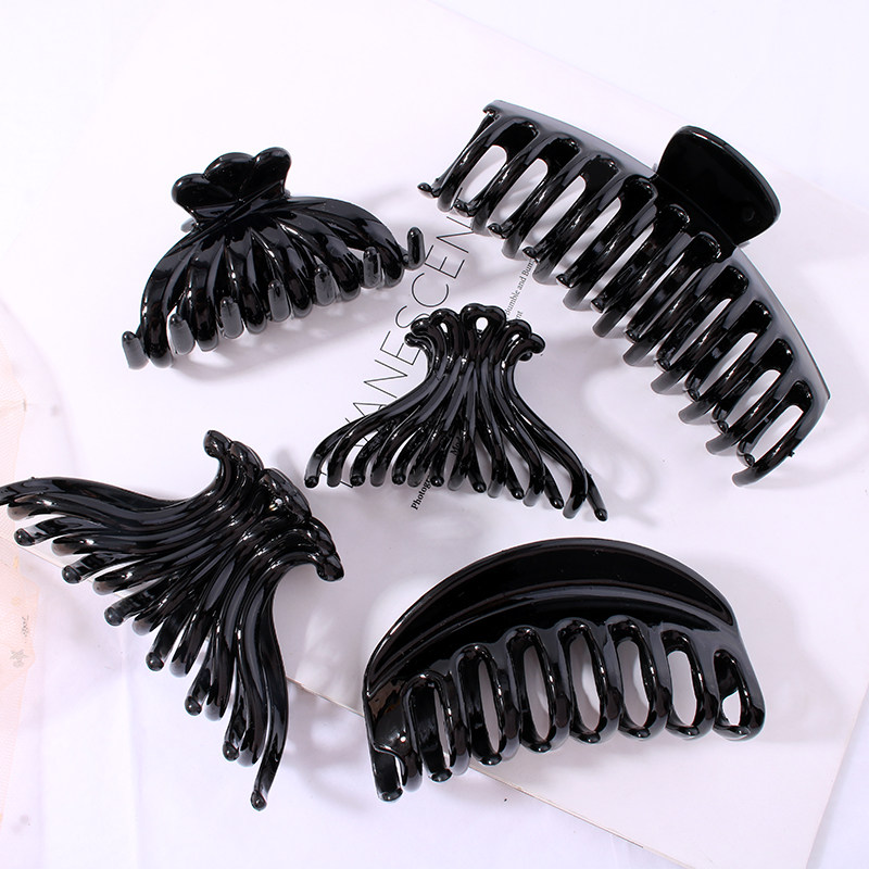 洗澡头发抓夹女夏季夹子头饰毛绒发夹后脑勺大号发卡鲨鱼夹盘发抓