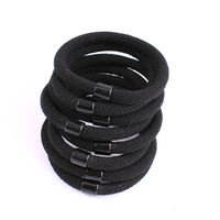 Durable black leather case, simple updo, thick hair band, ponytail tie, high-elasticity rubber band hair tie, women's hair accessory thumbnail 5