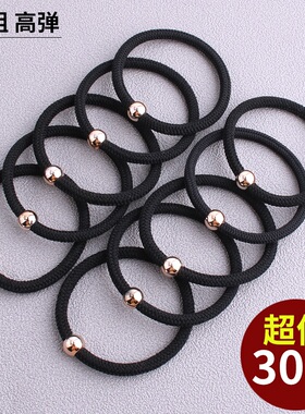 网红黑色皮套简约不伤发粗发圈扎头发绳高弹力橡皮筋发圈女发饰品