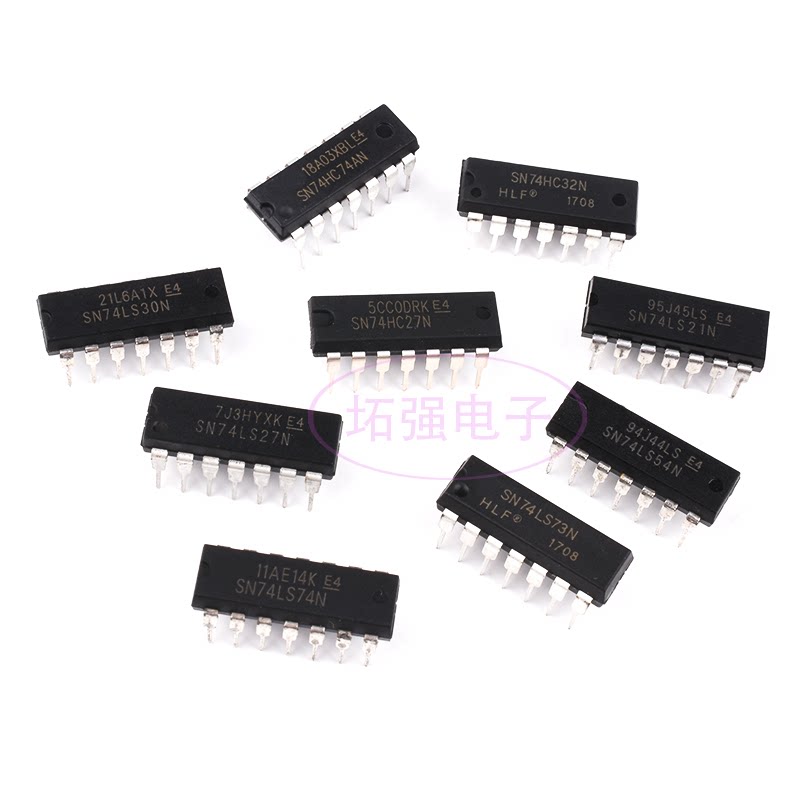 sn74ls20 27 28 30 32 33 51 54 55 73 74n芯片74ls21直插dip-14