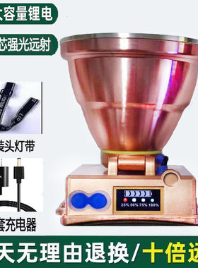 强光头灯充电头戴式超亮手电筒夜钓鱼黄鳝工作灯疝气矿灯超长续航