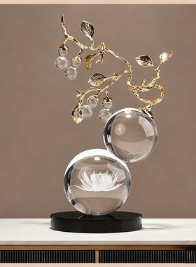 招财水晶葫芦摆件办公室装饰品