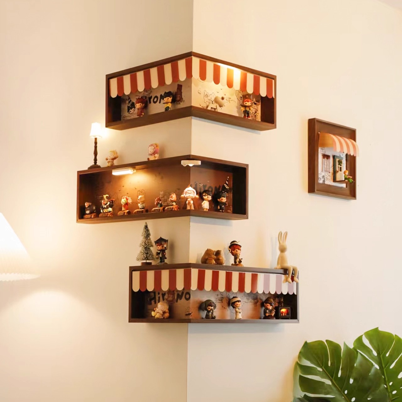 免打孔盲盒收纳展示架萌粒置物架