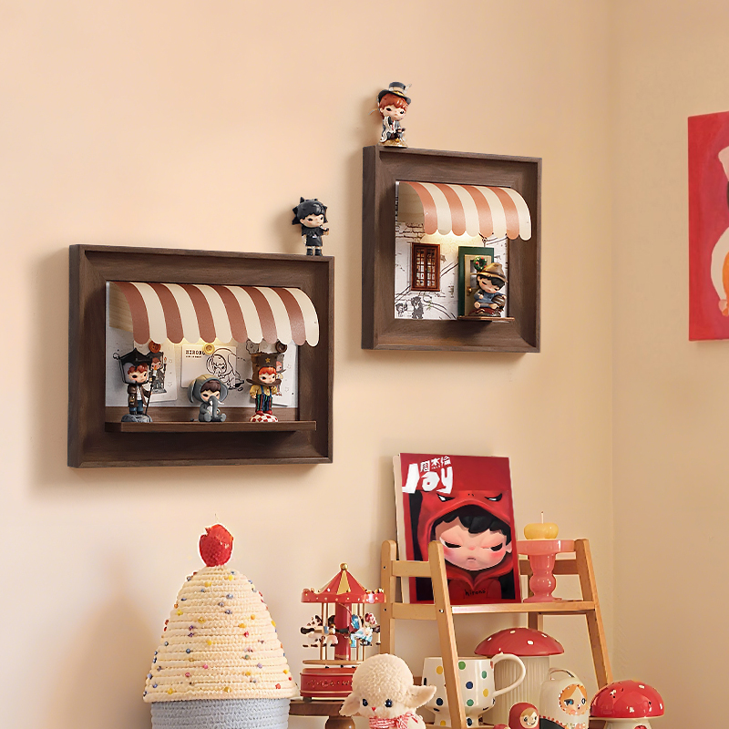 萌粒盲盒收纳展示架挂墙收纳架