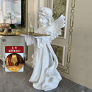 欧式 饰品石膏像雕塑 复古天使落地摆件托盘客厅玄关钥匙创意桌面装