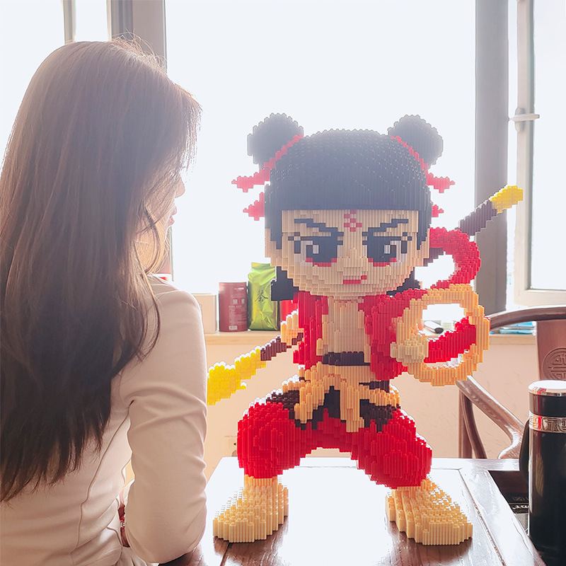 哪吒积木三太子高难度成人版摆件