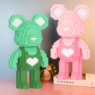 暴力熊积木成人版高难度巨大型小颗粒送儿童玩具益智拼装礼物摆件