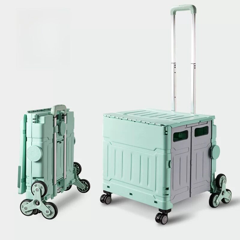 露营轮滑箱拉杆箱溜冰鞋收纳箱儿童滑冰便携折叠买菜拉书包车爬楼