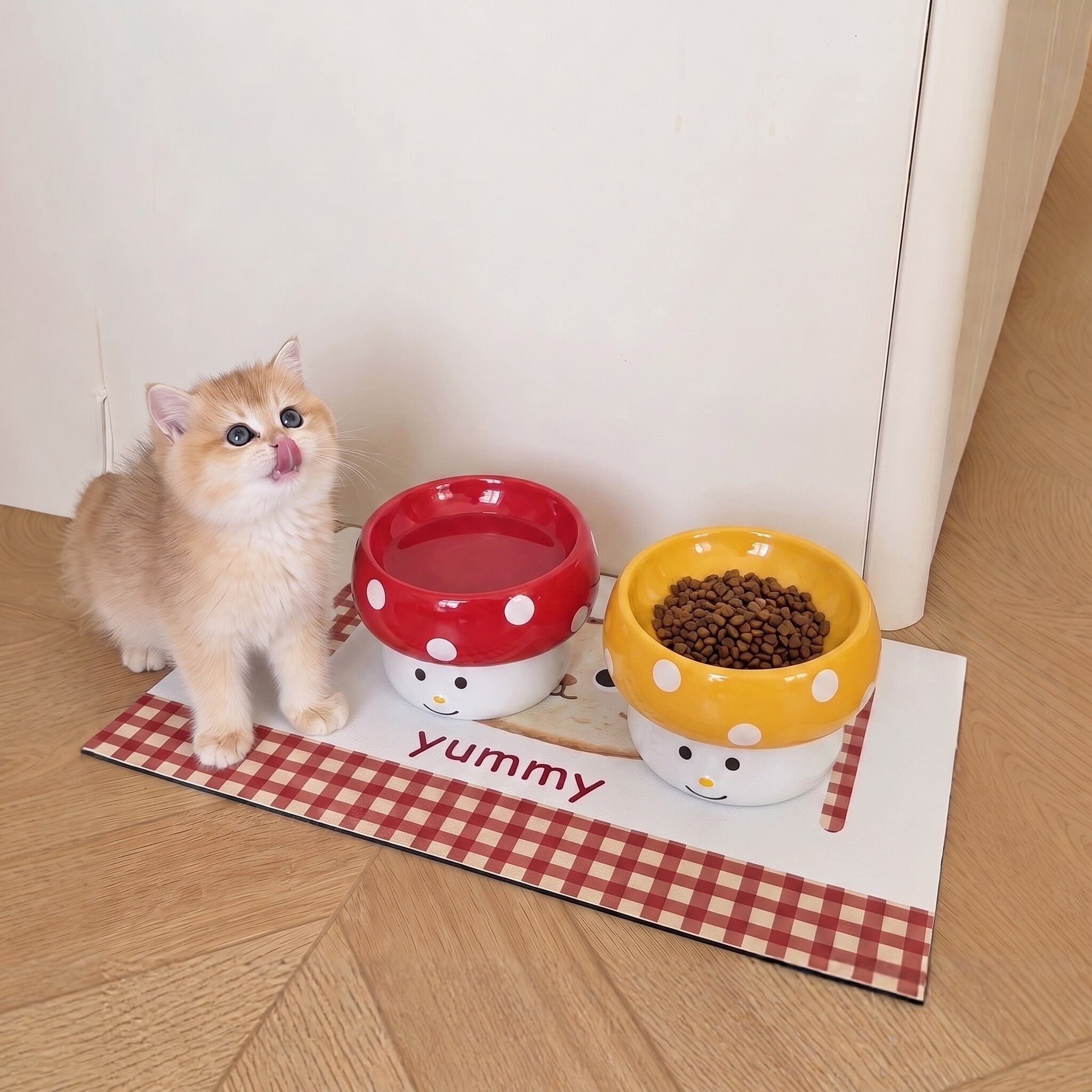 陶瓷猫碗宠物碗猫咪水碗猫粮碗增高架猫食盆饭碗保护颈椎大口径