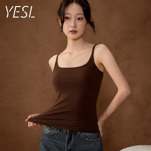 加绒磨毛保暖吊带背心女免穿文胸