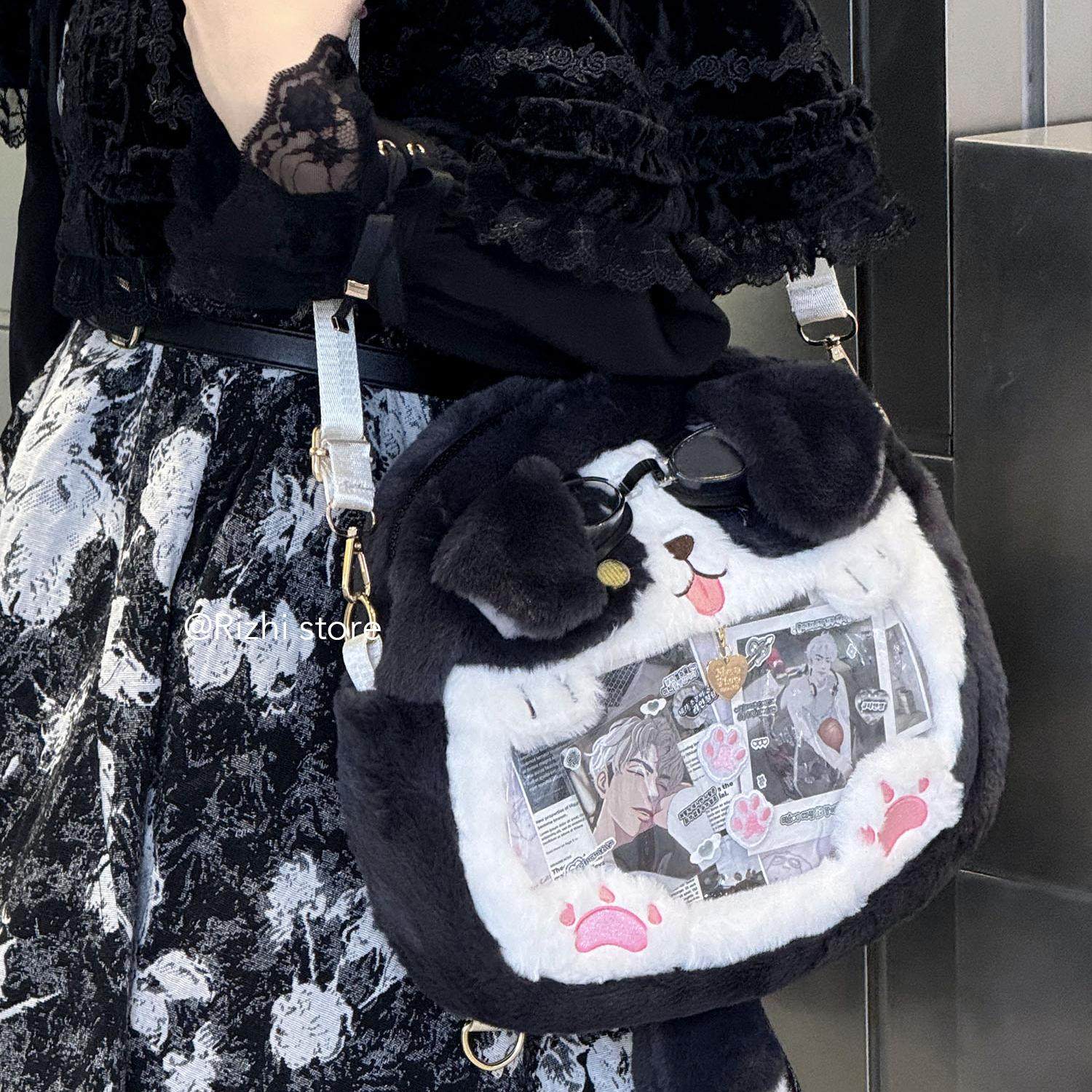 日稚商店原创边牧痛包毛绒可爱双肩背包大容量二次元娃包谷子包,模玩/动漫/周边/娃圈三坑/桌游,动漫背包/钱包/箱包,淘宝优惠券,粉丝福利购,淘宝优惠卷