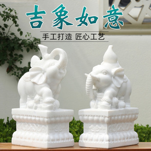 葫芦象门口大象石雕石头摆件小象青石招财石象象家用如意汉白玉