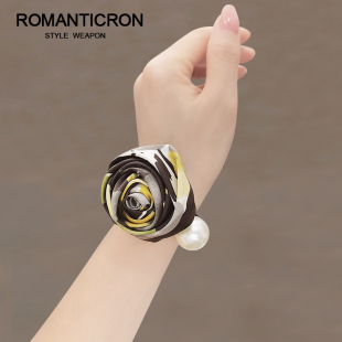 头绳2024新款 小众洋气珍珠皮筋发绳头饰 高端手工玫瑰花发圈好看