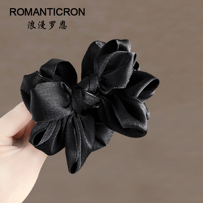 丸子头抓夹黑色蝴蝶结2025新款高颅顶发夹饱满后脑勺显发量发卡