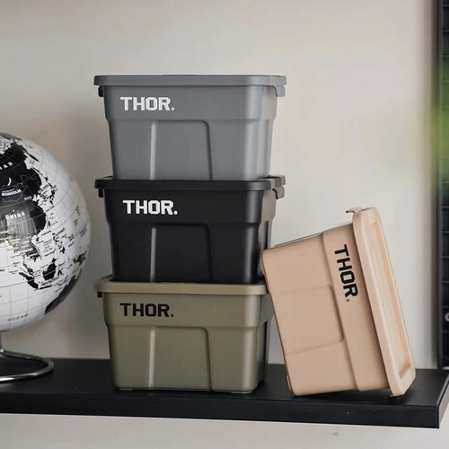 THOR收纳箱桶户外露营方形带盖车载衣服玩具收纳日式搬运箱露营