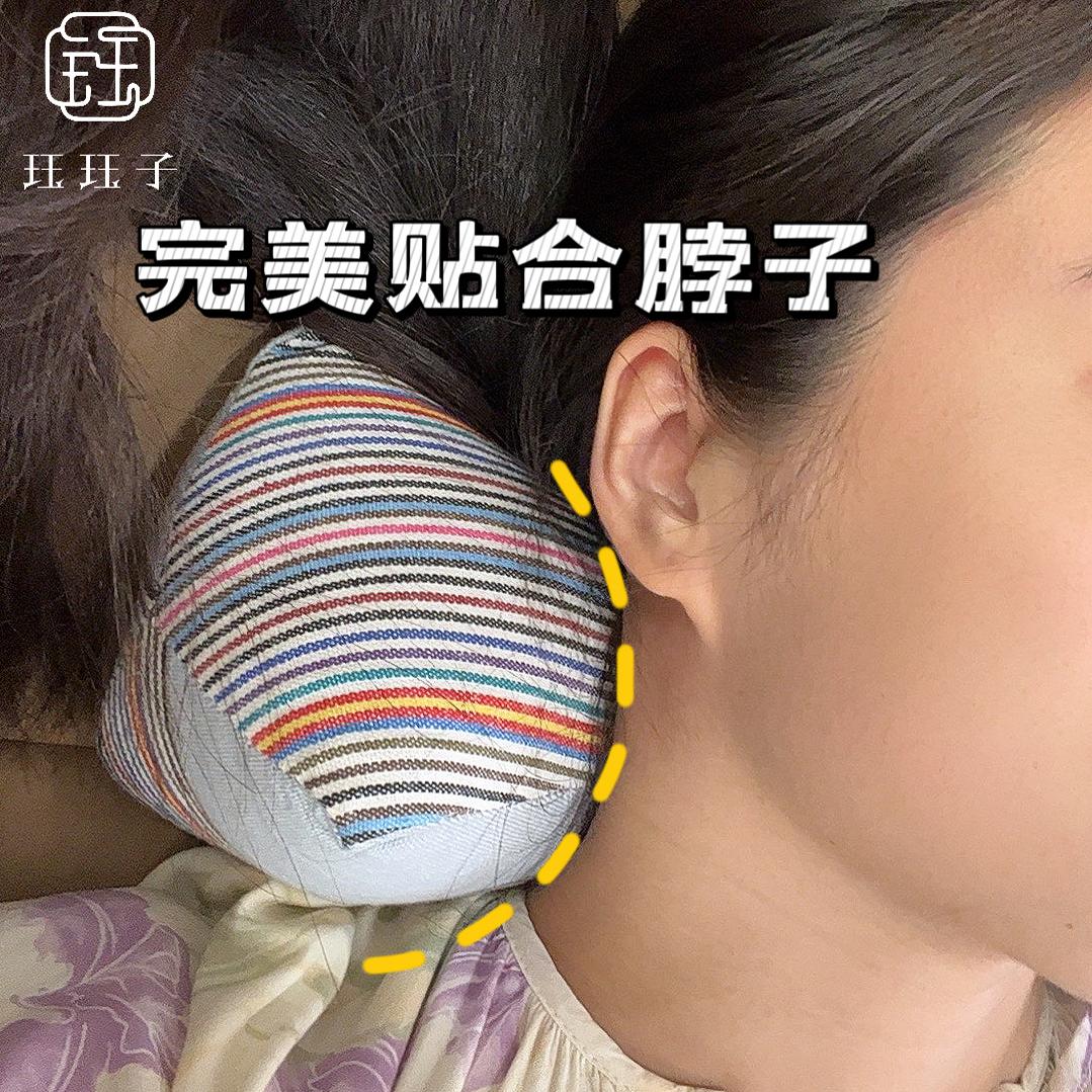珏珏子 小红书爆款 天然荞麦壳三角枕养生枕颈椎枕缓解疲劳老粗布