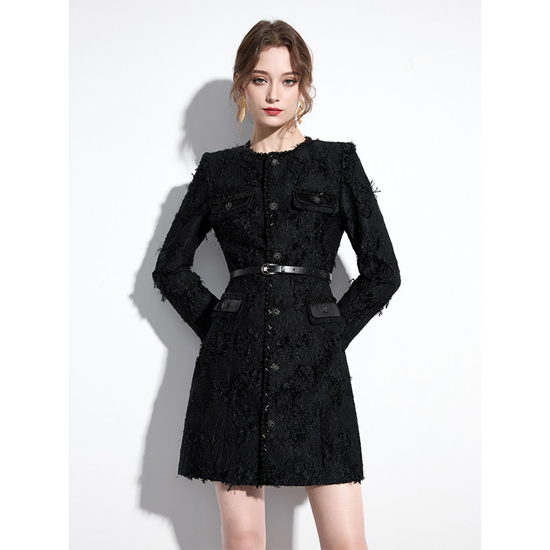 JOJOWLFSLL重工小香风外套女2026春季新款设计感高级小众修身大衣