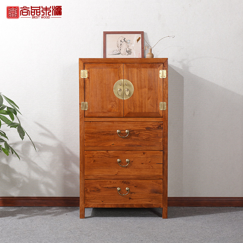 7K新中式实木五斗柜现代卧室香樟木家具客厅储物柜整装收纳抽屉