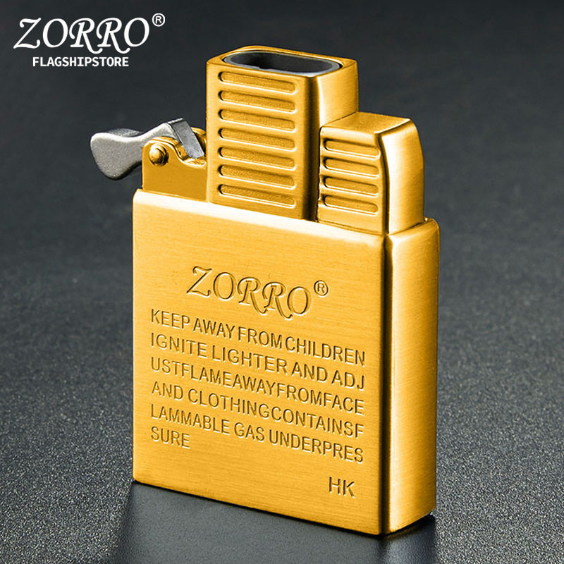 佐罗zorro充气打火机内胆防风电弧双电弧机芯气体纯铜外壳通用