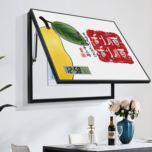 顺顺利利挂画钟表万年历壁画电表箱装饰画带时钟客厅弱电箱盖板
