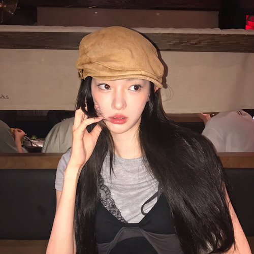 复古英伦秋冬显脸小前进帽女