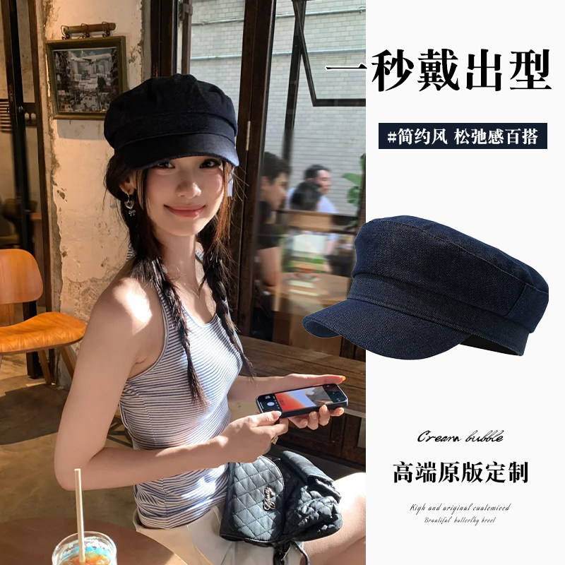 日韩系光版牛仔布鸭舌帽