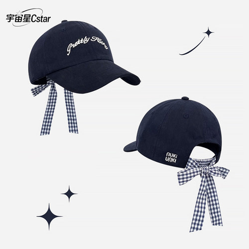 2025新款韩版蝴蝶结绑带棒球帽