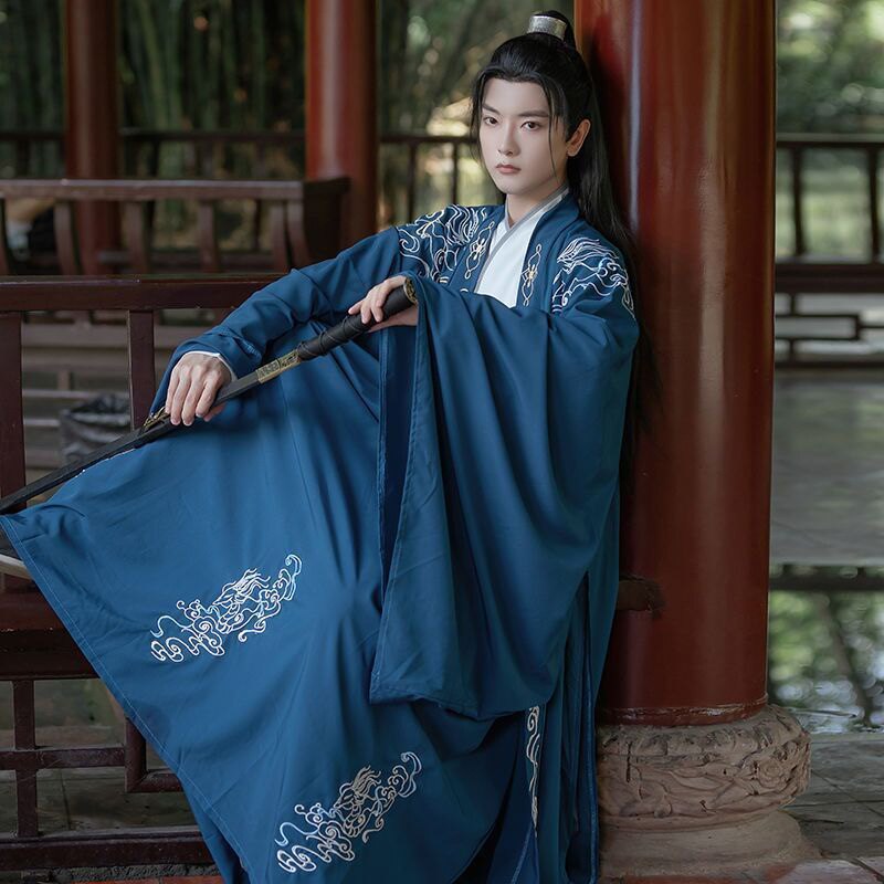 成人汉服【苍鹭】男装春夏季交领汉服