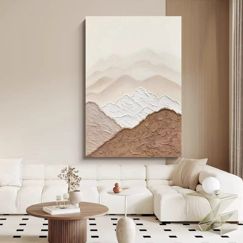 法式奶油风高级感客厅背景墙挂画现代手绘油画入户过道玄关装饰画